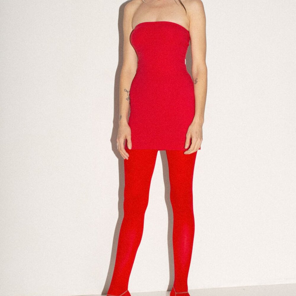 Gil Rodriguez Tomate Vintage Red Mini Bodycon Dress